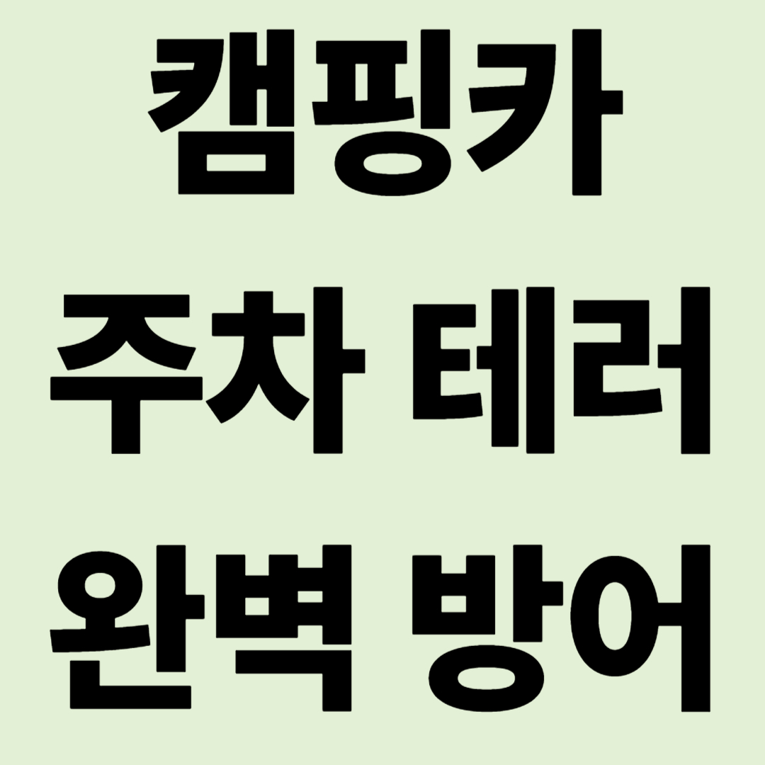 "누가 내 차를 긁고 갔을까?" 캠핑카 주차 테러 완벽 방어 전략