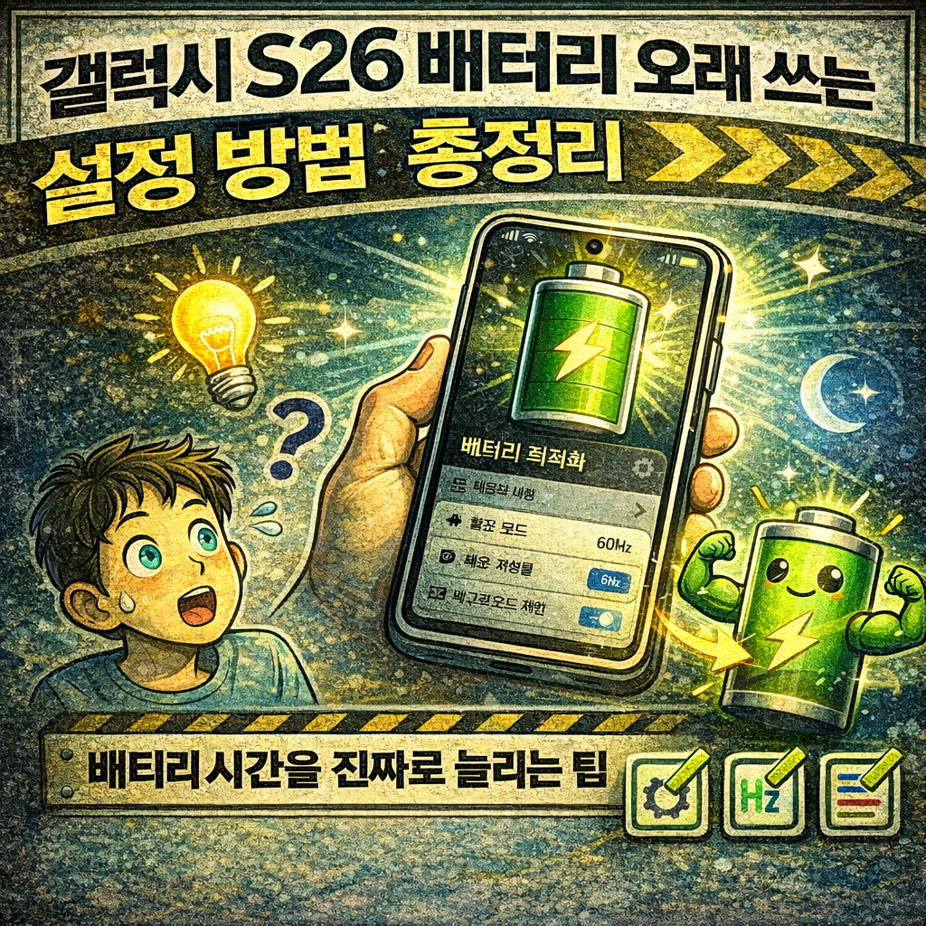 갤럭시 S26 배터리 오래 쓰는 설정 방법 총정리