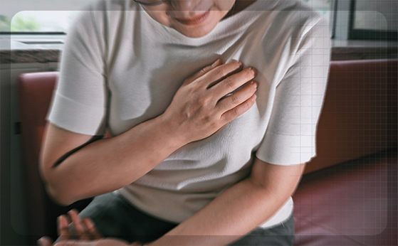 a woman&#39;s chest tightness