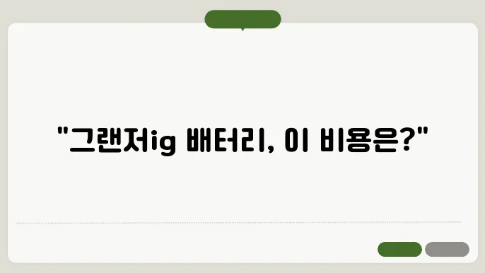 그랜저ig 배터리 교옴비용