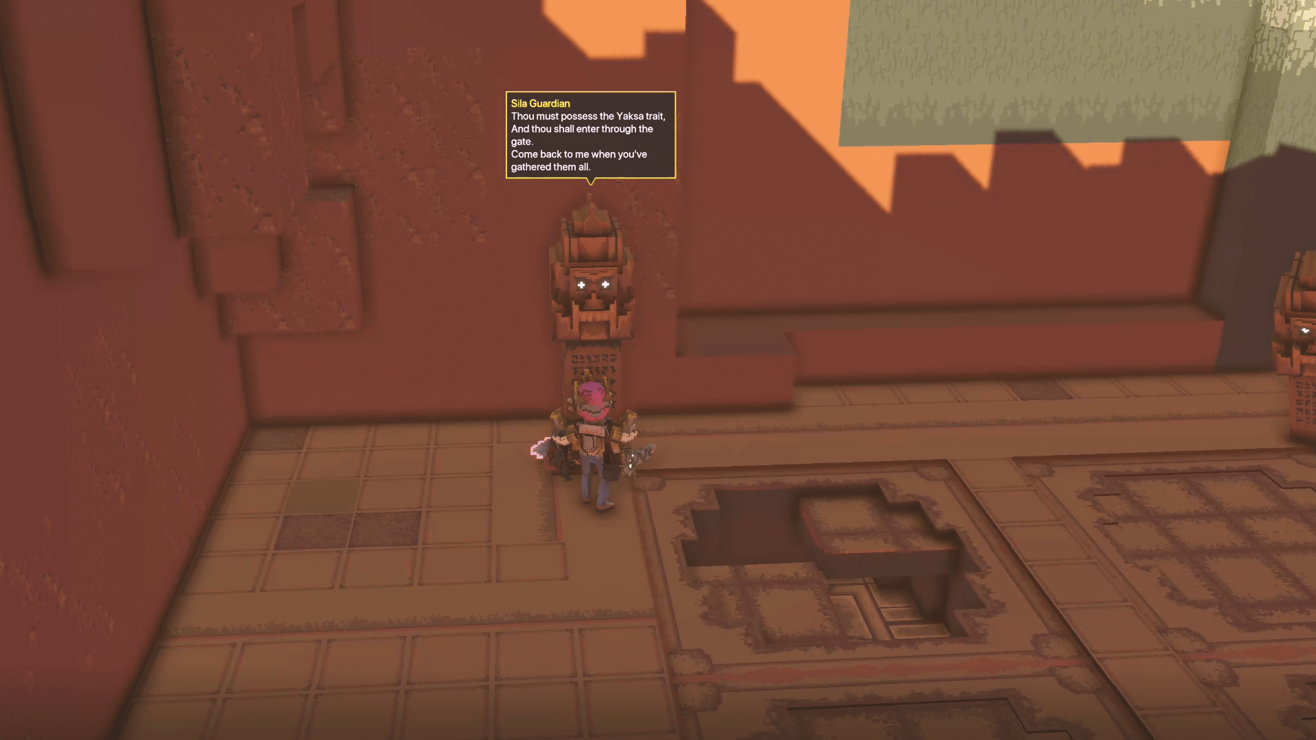 석상이 문을 열어주고 있다.