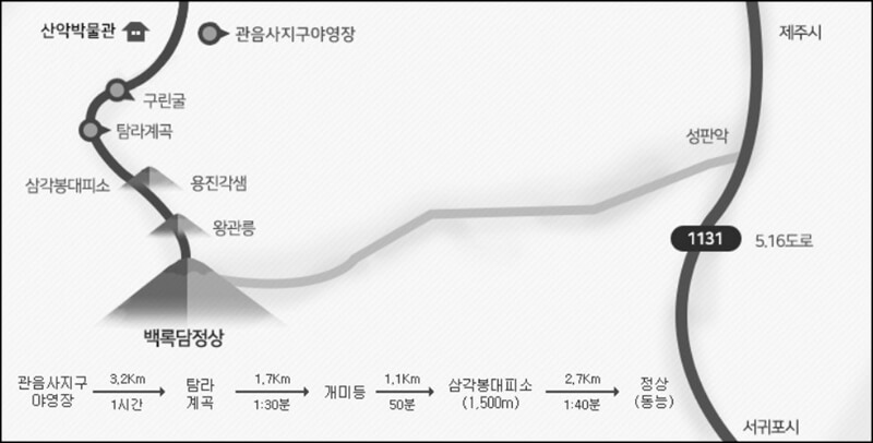 한라산-관음사-코스-지도