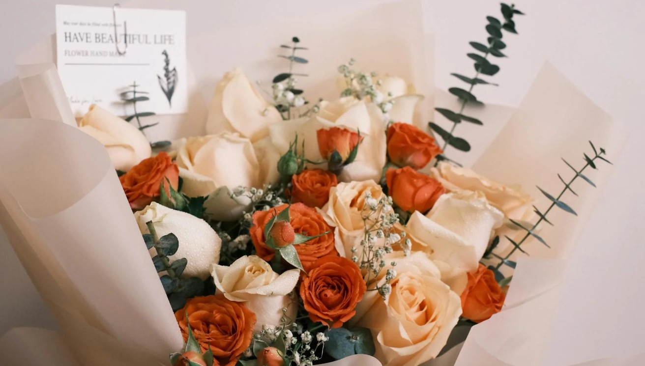 비 오는날 꽃 선물