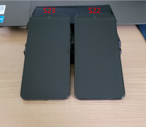 갤럭시 S23, S22 전면부