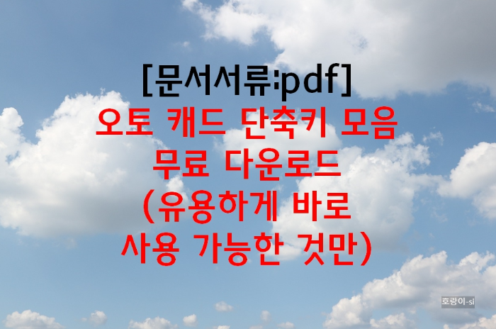 오토 캐드 단축키 모음