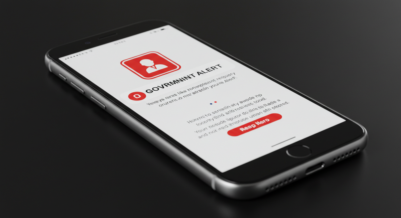 주민등록 사실조사 안내 문자를 받은 스마트폰 화면