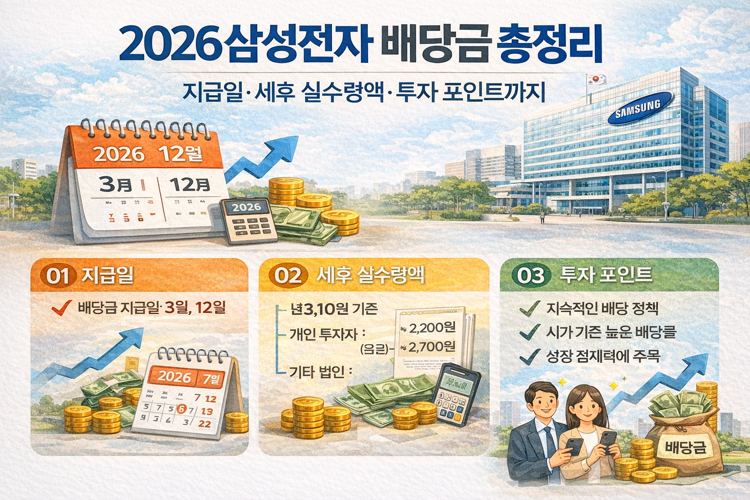 2026 삼성전자 배당금 총정리 지급일·세후 실수령액·투자 포인트까지