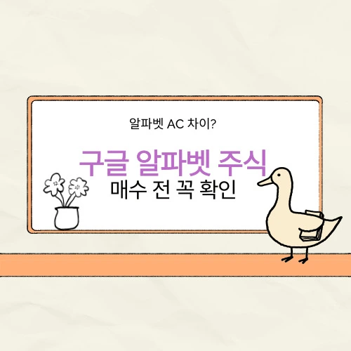 구글 알파벳AC 차이, 매수하기 전에 확실하게 확인하고 후회하지 말기