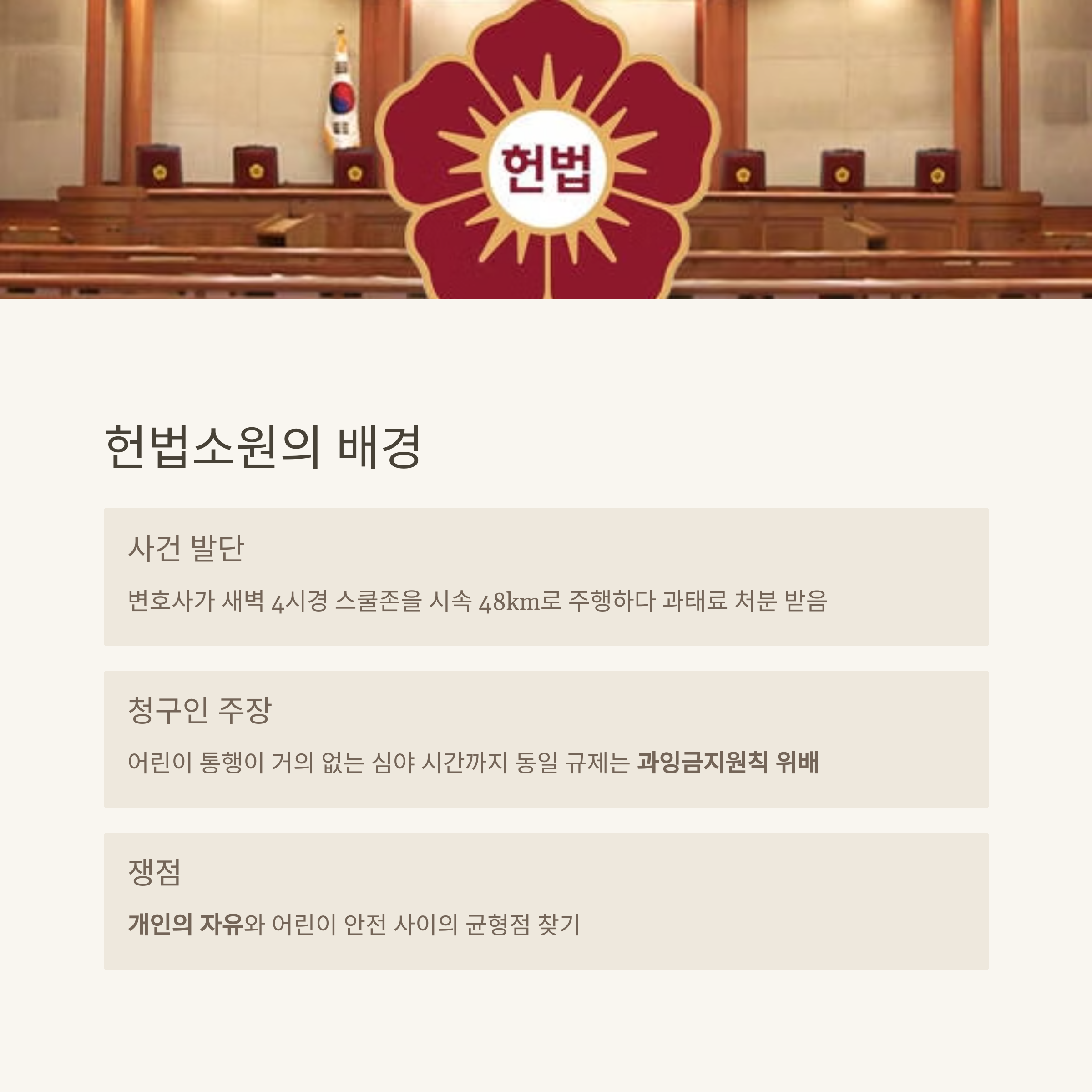 어린이 보호 구역 새벽 단속이 위헌?