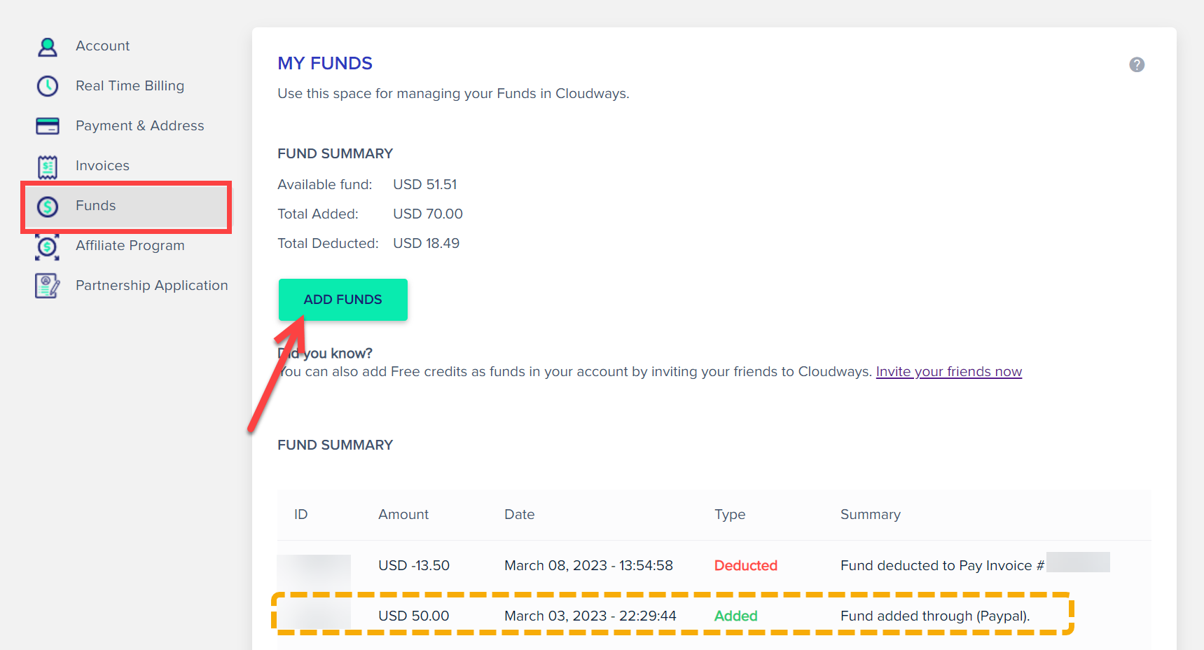 클라우드웨이즈 자금 충전