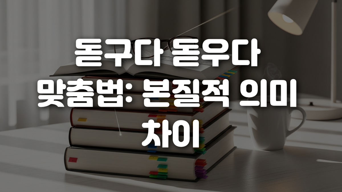 돋구다 돋우다 맞춤법 본질적 의미 차이