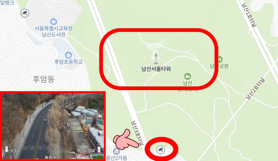 서울벚꽃길명소-남산-CCTV