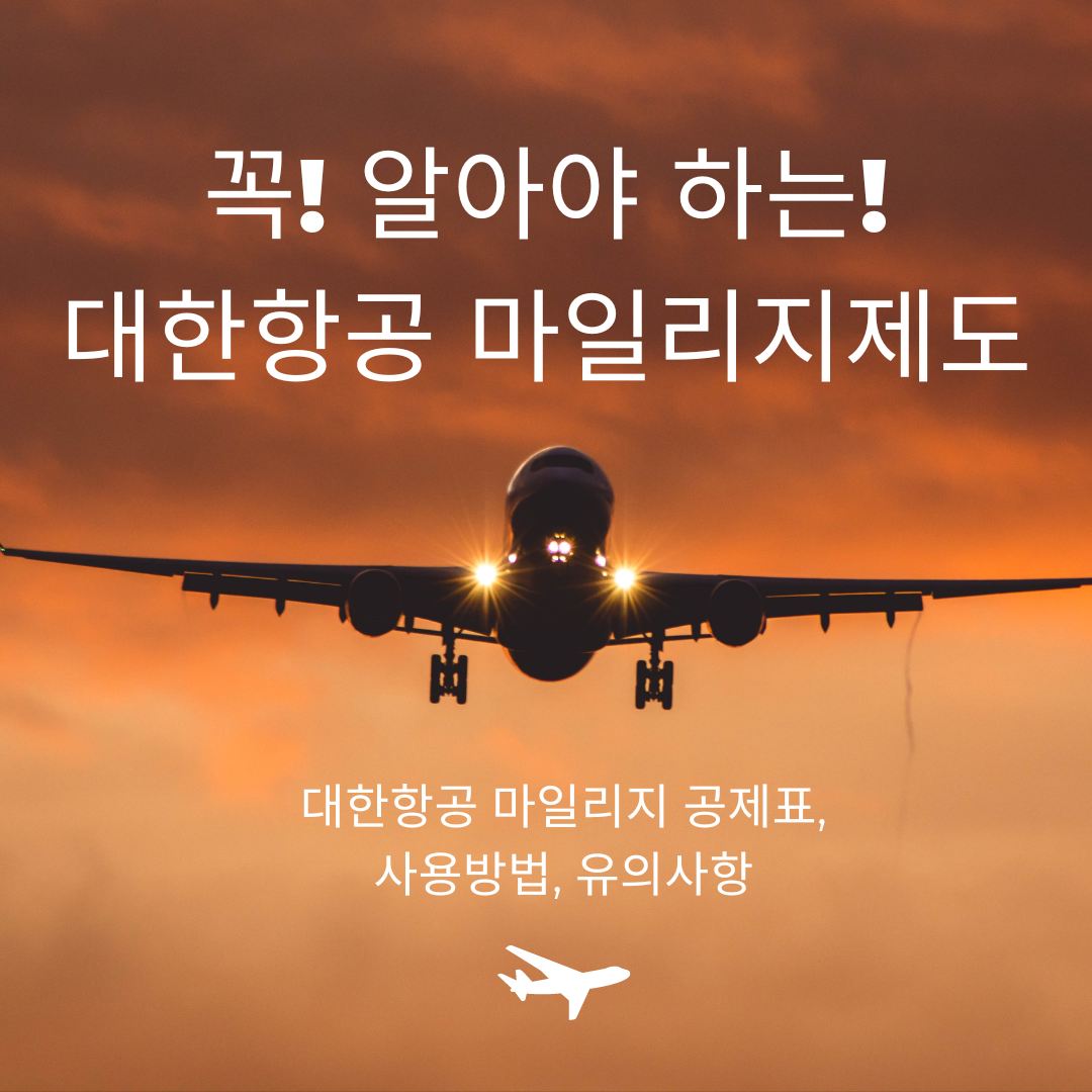 대한항공 마일리지 사용방법
