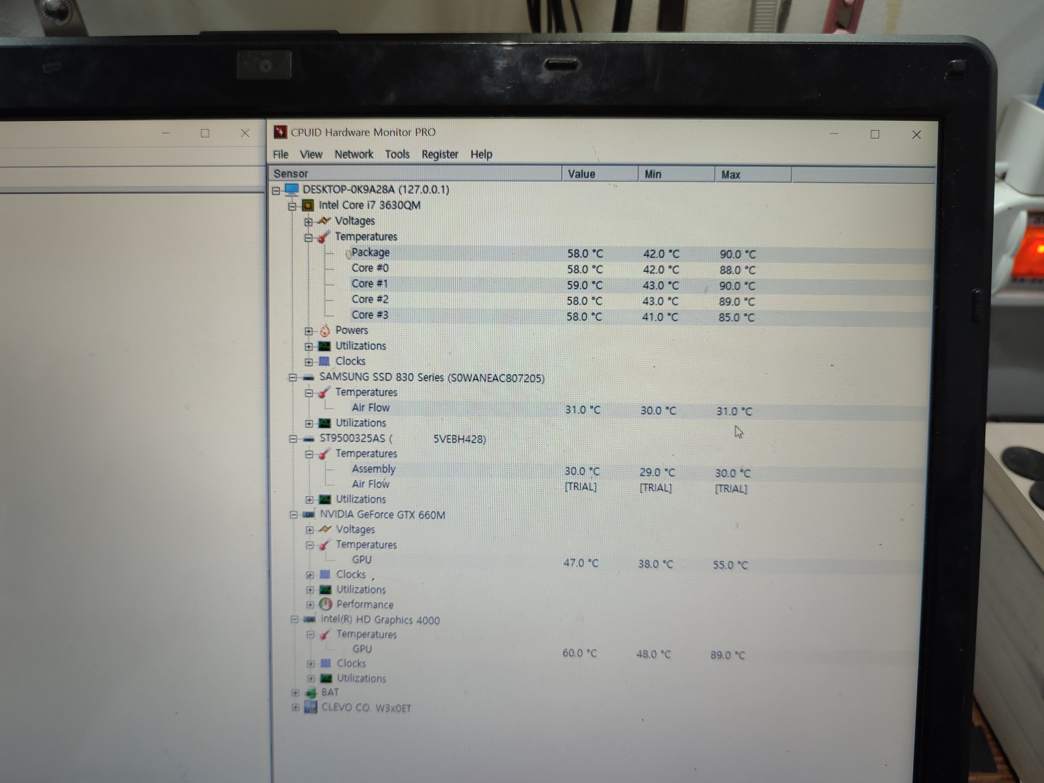 CPU 온도 확인 중 90도 나옵니다.