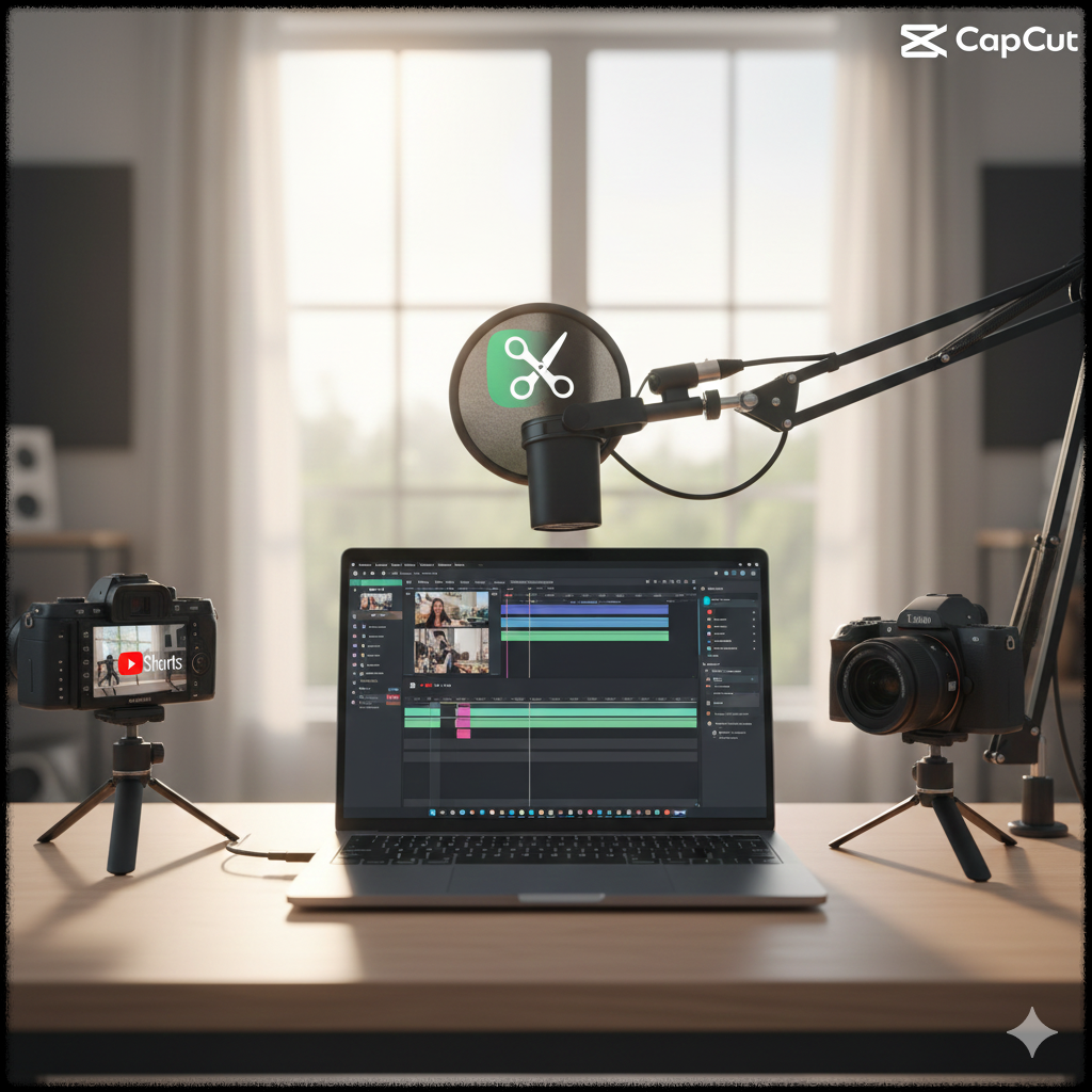 AI 기반으로 쇼츠 영상을 제작하고 편집하는 모습