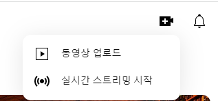 실시간 스트리밍 시작 버튼