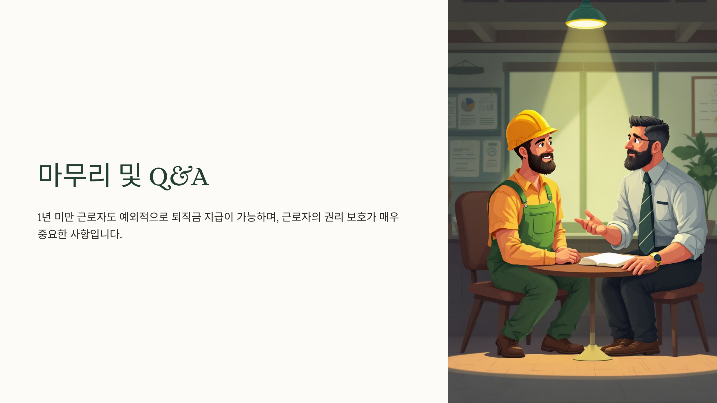 퇴직금 지급규정 계산방법 1년 이하