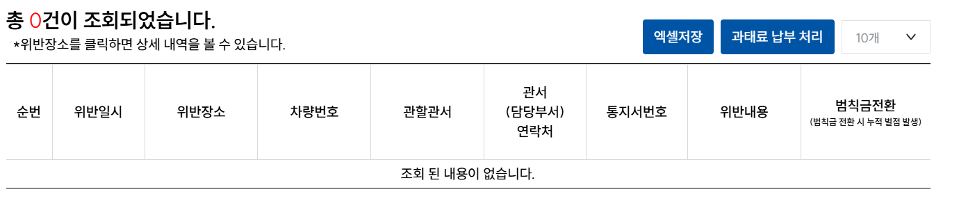 과속 단속 모바일 조회