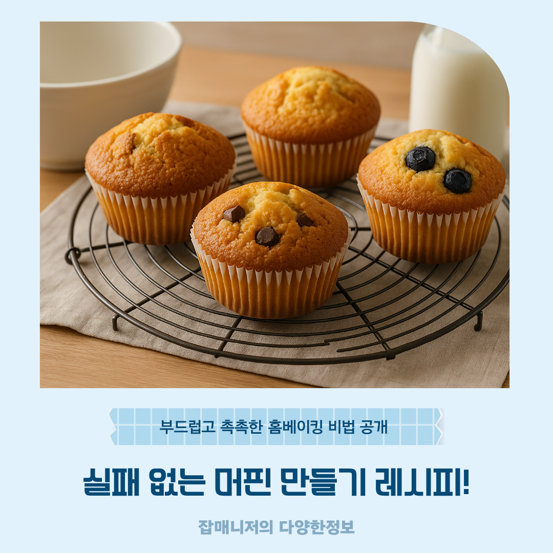 실패 없는 머핀 만들기 레시피! 부드럽고 촉촉한 홈베이킹 비법 공개