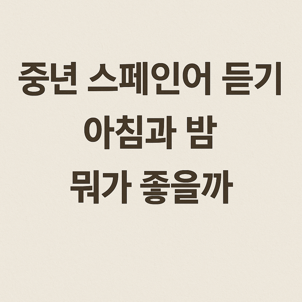 중년 스페인어 듣기, 아침과 밤 뭐가 좋을까