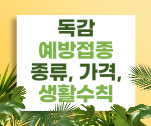 독감 예방접종 종류, 가격, 부작용, 생활수칙