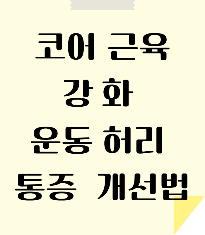 코어 운동 통증 예방운동 안내