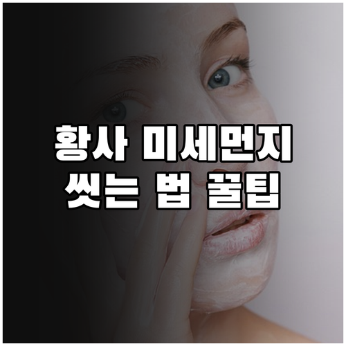 황사 미세먼지 세정법 및 외출 후 올..
