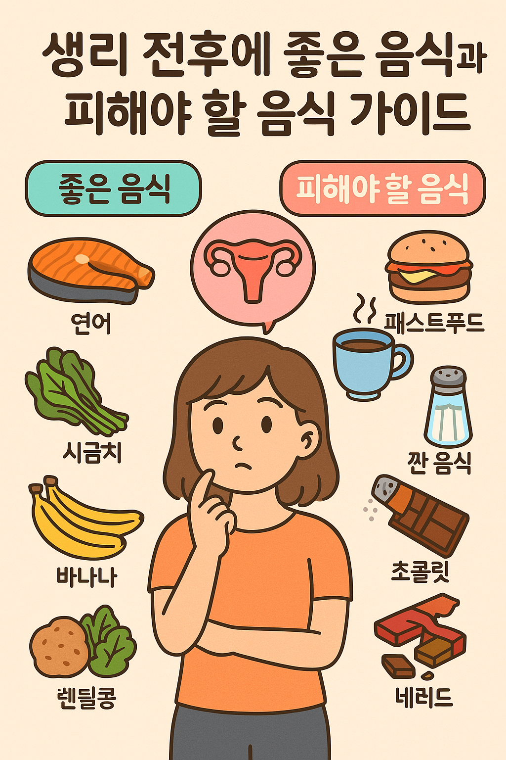 생리 전후에 좋은 음식과 피해야 할 음식 가이드