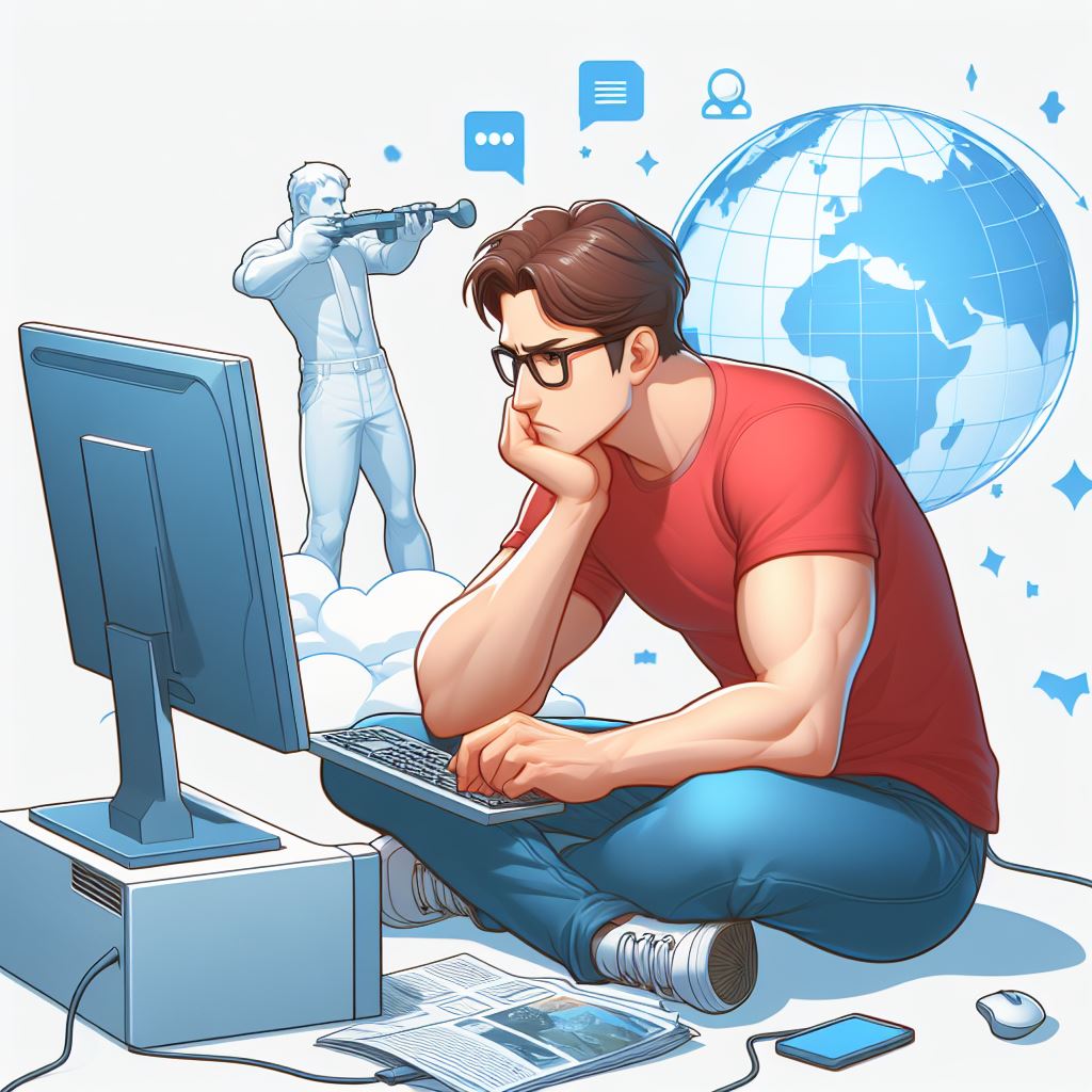 게임 열중하는 남성