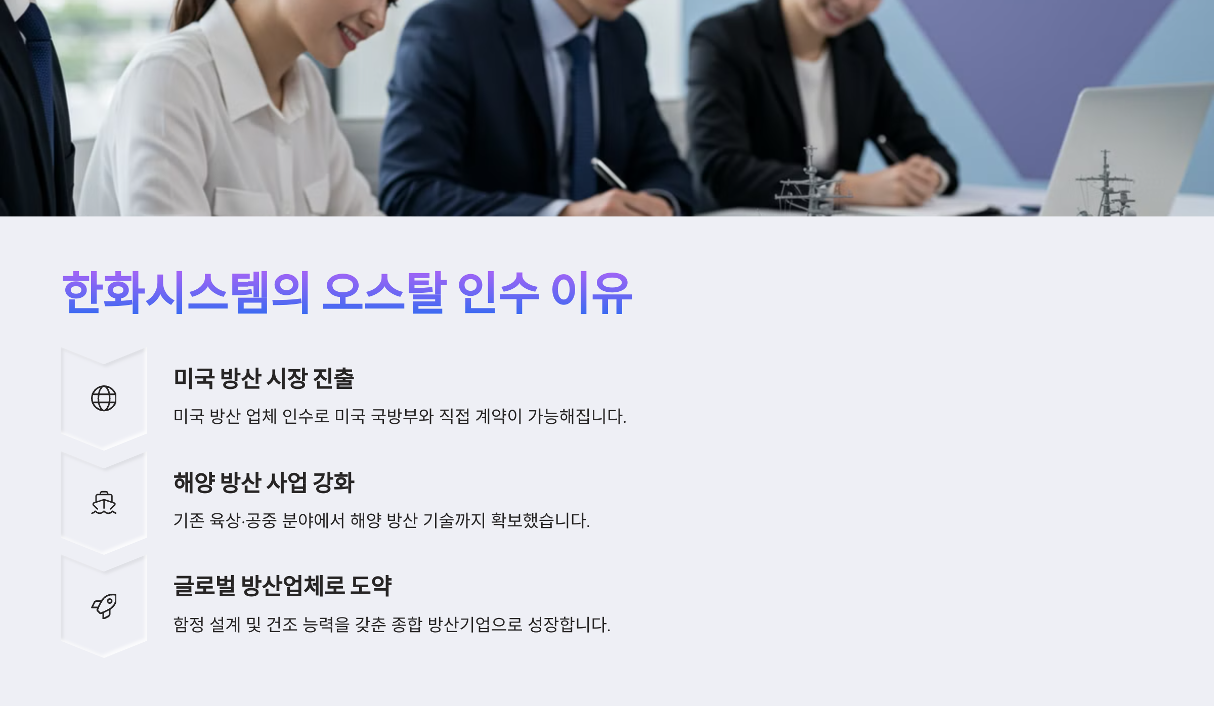 한화시스템의 오스탈 인수 이유