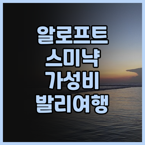 알로프트 발리 스미냑 생생 후기! 가..