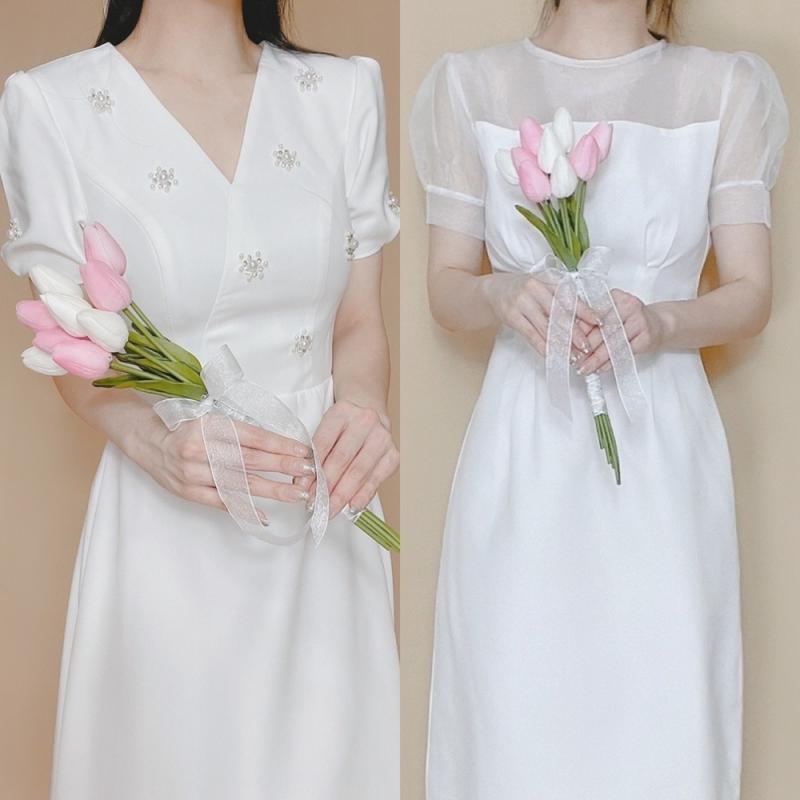 브라이덜샤워원피스 결혼식 2부 스몰웨딩 돌맘 돌잔치 브샤 드레스