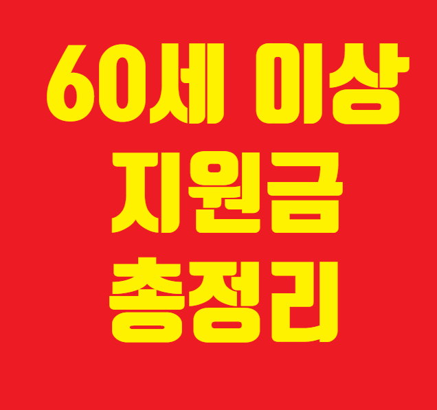60세 이상 지원금 총정리