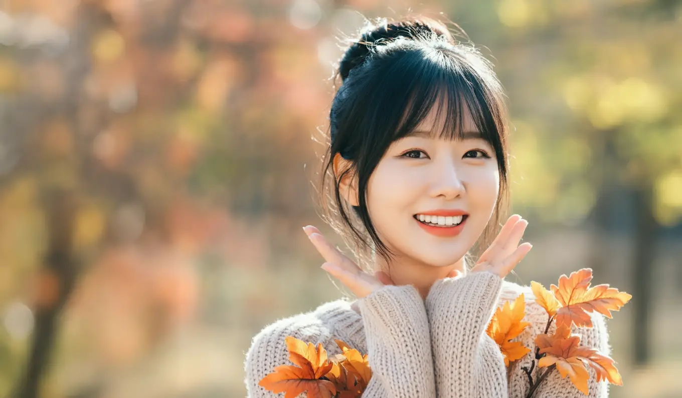 밝게 웃으며 인사하는 여성