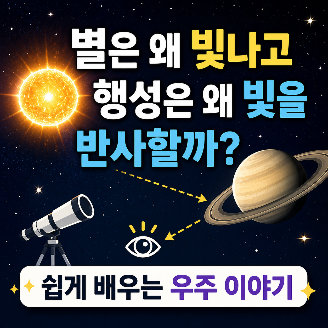 별은 왜 빛나고 행성은 왜 빛을 반사할까