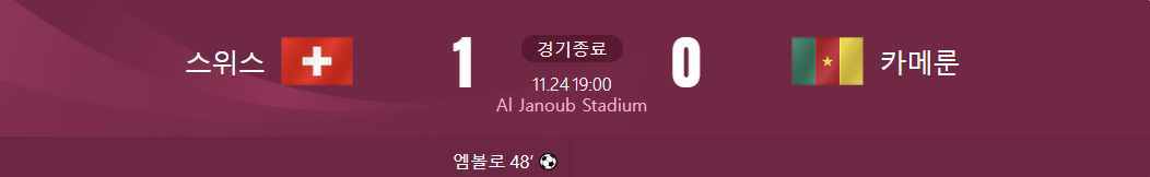 ์ค์์ค ๋ ์นด๋ฉ๋ฃฌ ๊ฒฝ๊ธฐ๊ฒฐ๊ณผ๊ฐ ์ ํ ์ฌ์ง