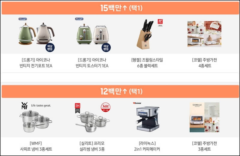 삼성전자-금액대별-사은품-품목