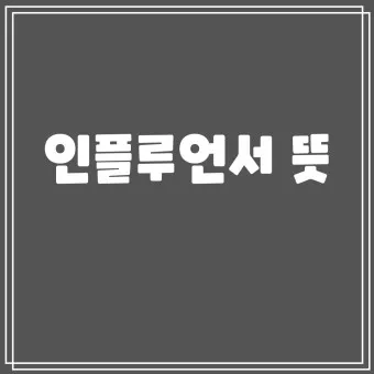 인플루언서 뜻 유래 의미 활용방법_17