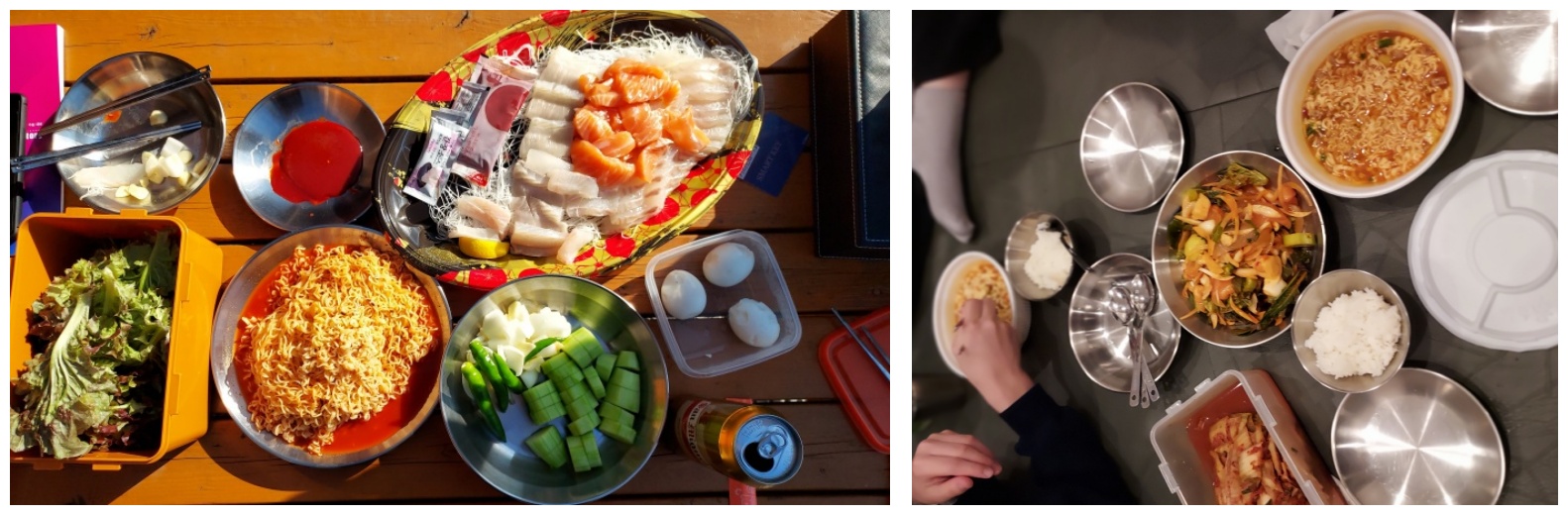 저녁식사와 야식 사진