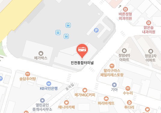 진천종합터미널 위치-지도