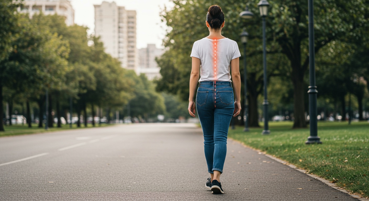 바른 걷기 자세로 생활하는 일상 장면