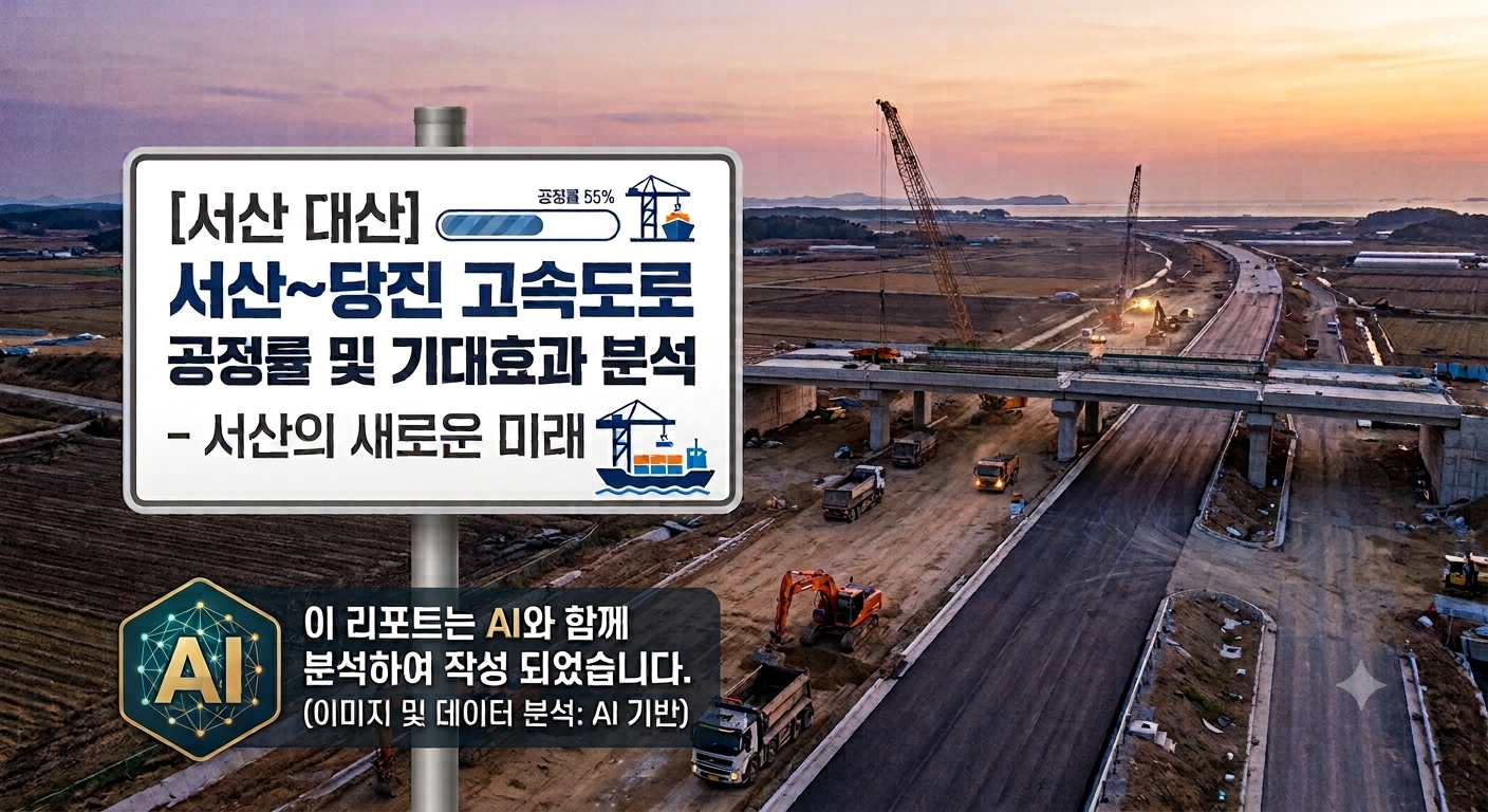 산-당진 고속도로 건설 공사 현장 이미지 ai