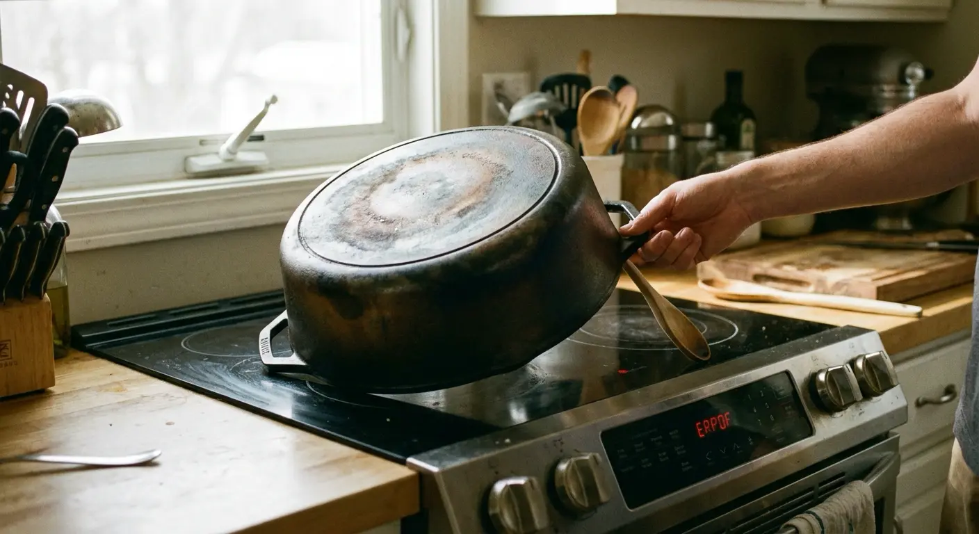 휘어진 냄비 바닥 상태