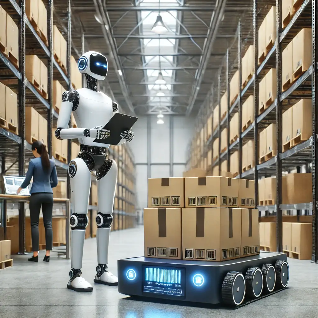 창고에서 물류를 이동하는 자율주행 로봇