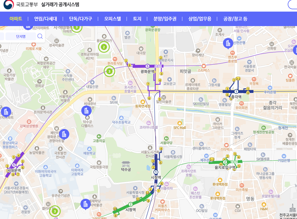 아파트 실거래가 조회