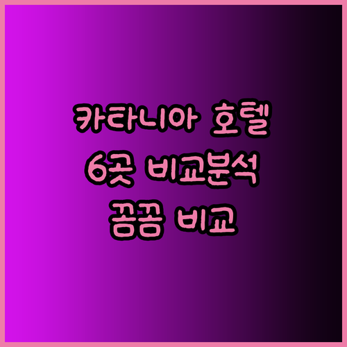 시칠리아 카타니아 호텔 6곳 비교분석