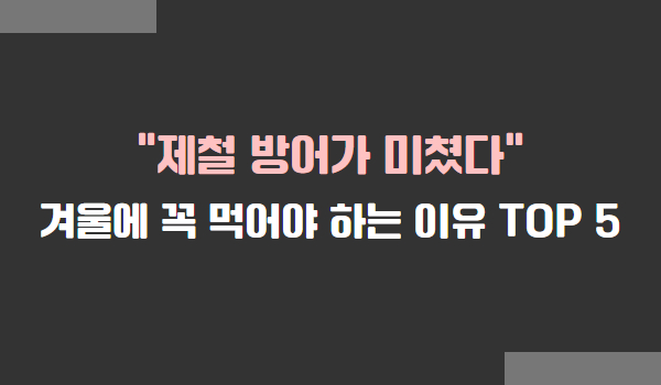 방어를 겨울에 꼭 먹어야 하는 이유