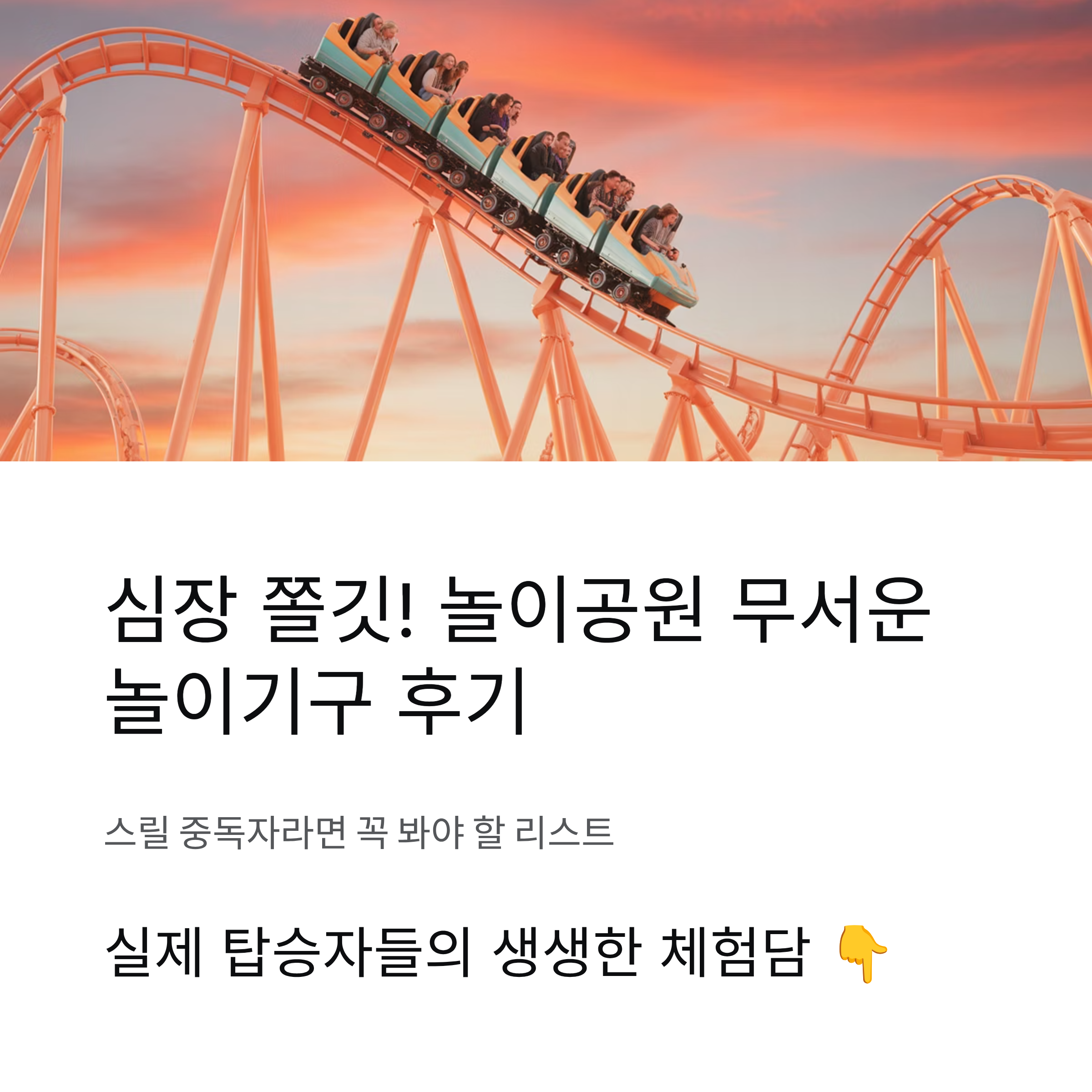 놀이공원 무서운 놀이기구 후기 모음, 스릴 중독자라면 꼭 봐야 할 리스트