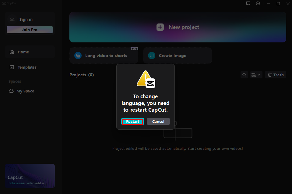 캡컷 한국어 적용