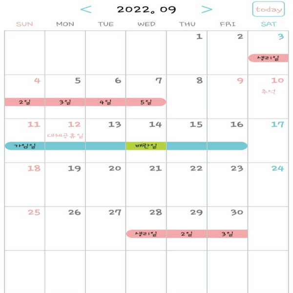 어플로저장하는생리기록